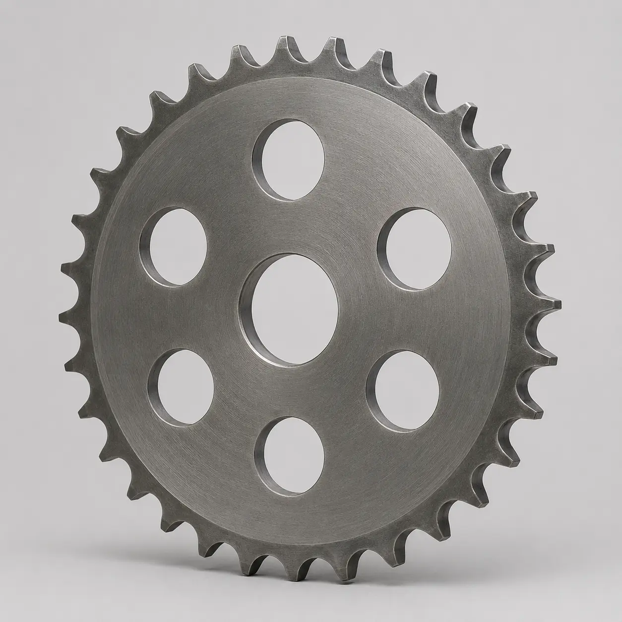Plate sprocket with central bore and lightening holes